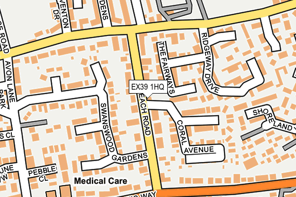 EX39 1HQ map - OS OpenMap – Local (Ordnance Survey)