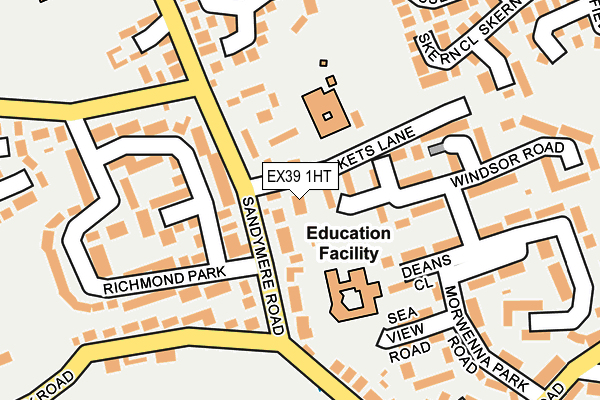 EX39 1HT map - OS OpenMap – Local (Ordnance Survey) EX39 1HT map - OS OpenMap – Local (Ordnance Survey)