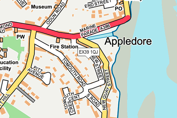 EX39 1QJ map - OS OpenMap – Local (Ordnance Survey) EX39 1QJ map - OS OpenMap – Local (Ordnance Survey)