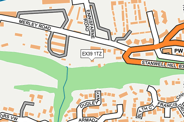 EX39 1TZ map - OS OpenMap – Local (Ordnance Survey) EX39 1TZ map - OS OpenMap – Local (Ordnance Survey)