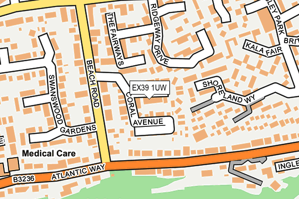 EX39 1UW map - OS OpenMap – Local (Ordnance Survey) EX39 1UW map - OS OpenMap – Local (Ordnance Survey)
