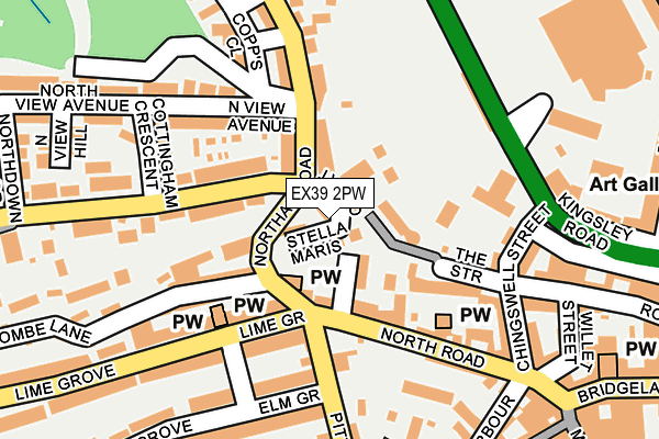 EX39 2PW map - OS OpenMap – Local (Ordnance Survey) EX39 2PW map - OS OpenMap – Local (Ordnance Survey)