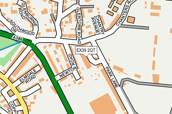 EX39 2QT map - OS OpenMap – Local (Ordnance Survey) EX39 2QT map - OS OpenMap – Local (Ordnance Survey)