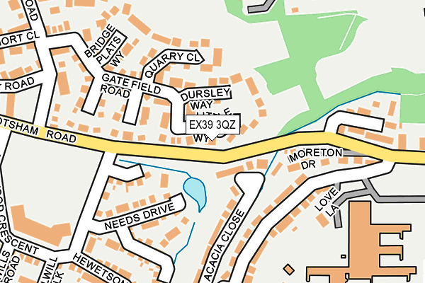 EX39 3QZ map - OS OpenMap – Local (Ordnance Survey) EX39 3QZ map - OS OpenMap – Local (Ordnance Survey)