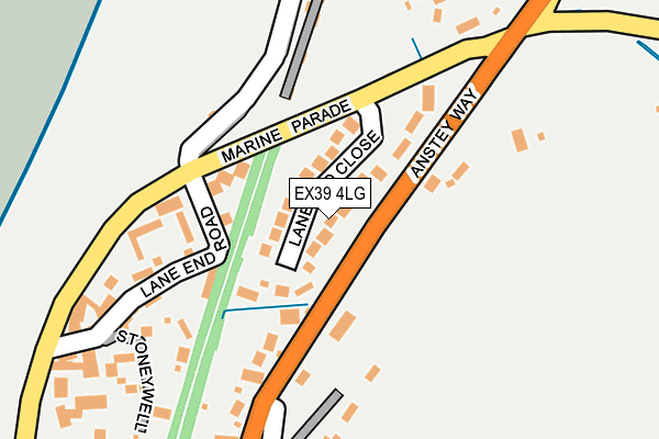 EX39 4LG map - OS OpenMap – Local (Ordnance Survey) EX39 4LG map - OS OpenMap – Local (Ordnance Survey)
