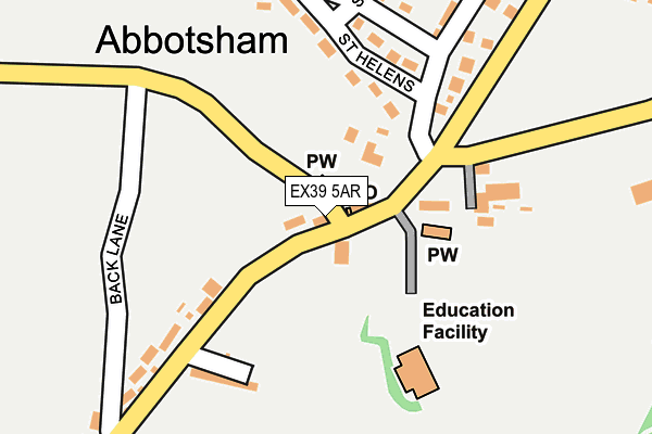 EX39 5AR map - OS OpenMap – Local (Ordnance Survey) EX39 5AR map - OS OpenMap – Local (Ordnance Survey)