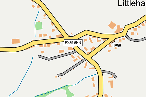 EX39 5HN map - OS OpenMap – Local (Ordnance Survey) EX39 5HN map - OS OpenMap – Local (Ordnance Survey)
