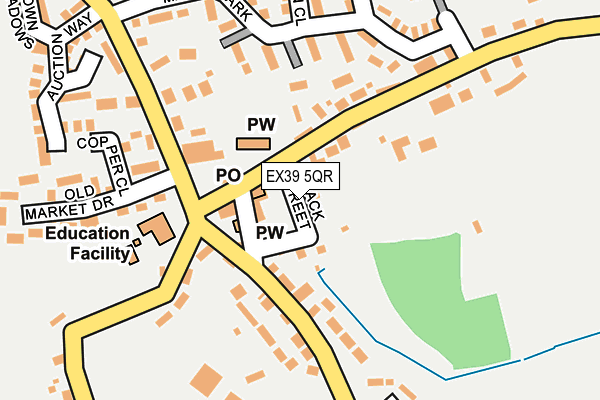 EX39 5QR map - OS OpenMap – Local (Ordnance Survey) EX39 5QR map - OS OpenMap – Local (Ordnance Survey)