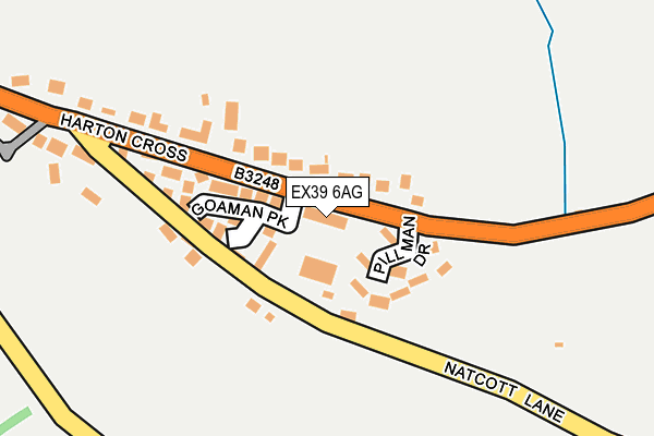 EX39 6AG map - OS OpenMap – Local (Ordnance Survey) EX39 6AG map - OS OpenMap – Local (Ordnance Survey)