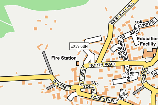 EX39 6BN map - OS OpenMap – Local (Ordnance Survey) EX39 6BN map - OS OpenMap – Local (Ordnance Survey)