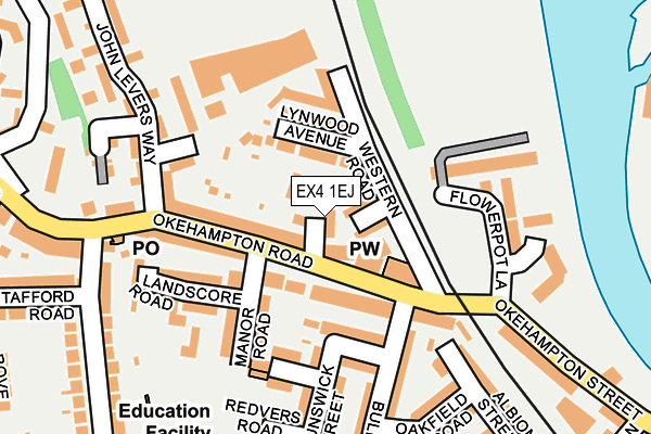 EX4 1EJ map - OS OpenMap – Local (Ordnance Survey) EX4 1EJ map - OS OpenMap – Local (Ordnance Survey)