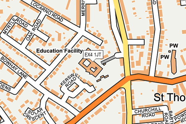 EX4 1JT map - OS OpenMap – Local (Ordnance Survey) EX4 1JT map - OS OpenMap – Local (Ordnance Survey)