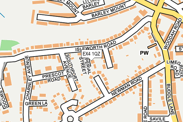 EX4 1QZ map - OS OpenMap – Local (Ordnance Survey) EX4 1QZ map - OS OpenMap – Local (Ordnance Survey)