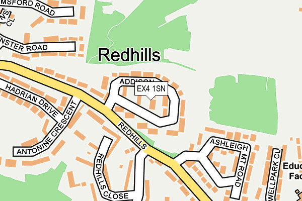 EX4 1SN map - OS OpenMap – Local (Ordnance Survey) EX4 1SN map - OS OpenMap – Local (Ordnance Survey)