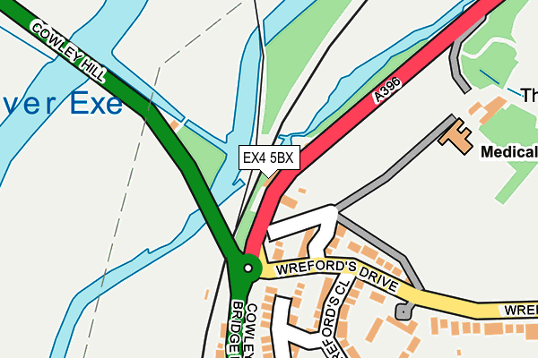 EX4 5BX map - OS OpenMap – Local (Ordnance Survey) EX4 5BX map - OS OpenMap – Local (Ordnance Survey)