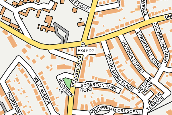 EX4 6DG map - OS OpenMap – Local (Ordnance Survey) EX4 6DG map - OS OpenMap – Local (Ordnance Survey)