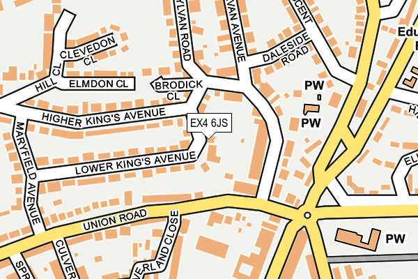 EX4 6JS map - OS OpenMap – Local (Ordnance Survey) EX4 6JS map - OS OpenMap – Local (Ordnance Survey)