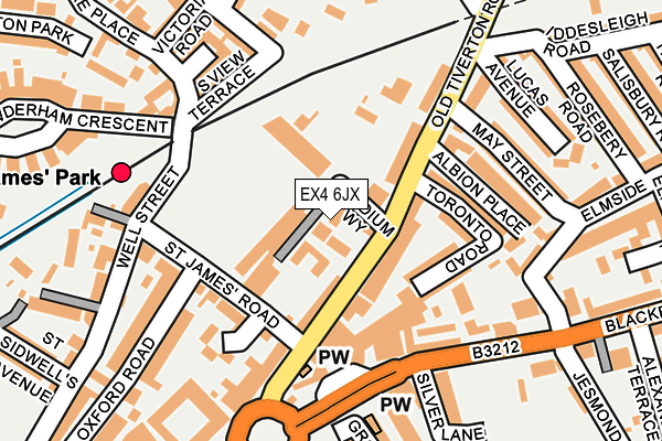 EX4 6JX map - OS OpenMap – Local (Ordnance Survey) EX4 6JX map - OS OpenMap – Local (Ordnance Survey)