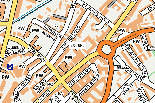 EX4 6PL map - OS OpenMap – Local (Ordnance Survey) EX4 6PL map - OS OpenMap – Local (Ordnance Survey)
