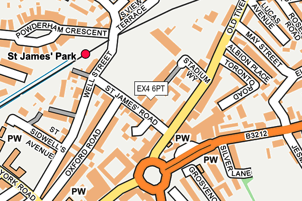 EX4 6PT map - OS OpenMap – Local (Ordnance Survey) EX4 6PT map - OS OpenMap – Local (Ordnance Survey)