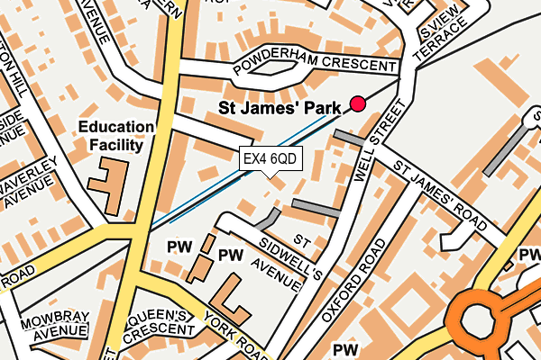 EX4 6QD map - OS OpenMap – Local (Ordnance Survey) EX4 6QD map - OS OpenMap – Local (Ordnance Survey)