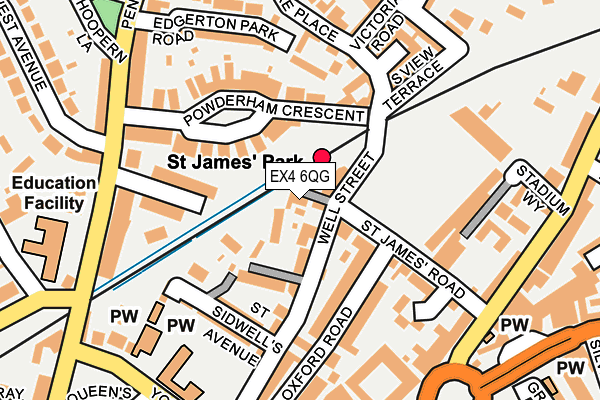 EX4 6QG map - OS OpenMap – Local (Ordnance Survey) EX4 6QG map - OS OpenMap – Local (Ordnance Survey)