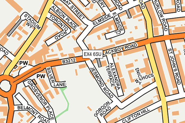 EX4 6SU map - OS OpenMap – Local (Ordnance Survey) EX4 6SU map - OS OpenMap – Local (Ordnance Survey)
