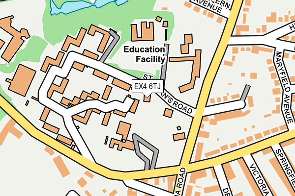 EX4 6TJ map - OS OpenMap – Local (Ordnance Survey) EX4 6TJ map - OS OpenMap – Local (Ordnance Survey)
