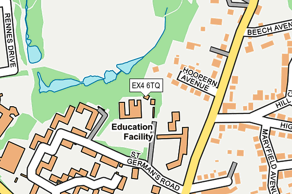 EX4 6TQ map - OS OpenMap – Local (Ordnance Survey) EX4 6TQ map - OS OpenMap – Local (Ordnance Survey)