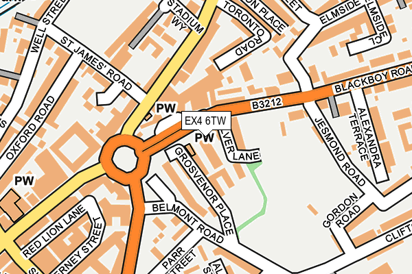 EX4 6TW map - OS OpenMap – Local (Ordnance Survey) EX4 6TW map - OS OpenMap – Local (Ordnance Survey)