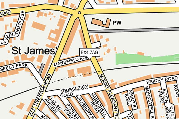 EX4 7AG map - OS OpenMap – Local (Ordnance Survey) EX4 7AG map - OS OpenMap – Local (Ordnance Survey)