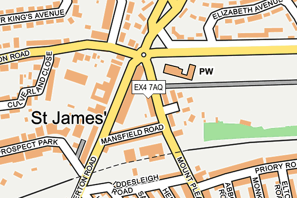 EX4 7AQ map - OS OpenMap – Local (Ordnance Survey) EX4 7AQ map - OS OpenMap – Local (Ordnance Survey)