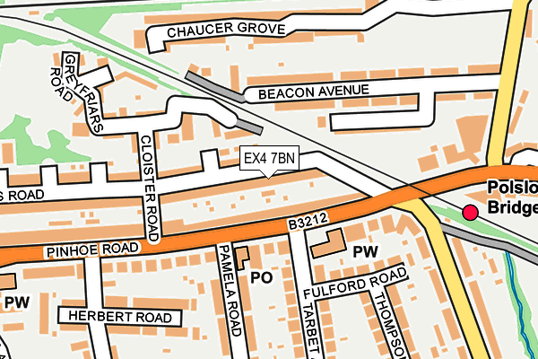 EX4 7BN map - OS OpenMap – Local (Ordnance Survey) EX4 7BN map - OS OpenMap – Local (Ordnance Survey)