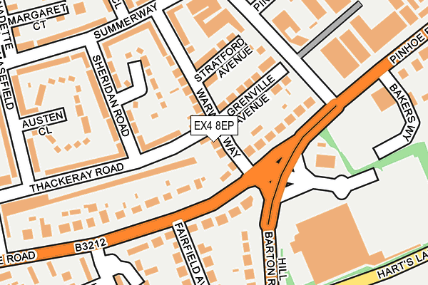 EX4 8EP map - OS OpenMap – Local (Ordnance Survey) EX4 8EP map - OS OpenMap – Local (Ordnance Survey)