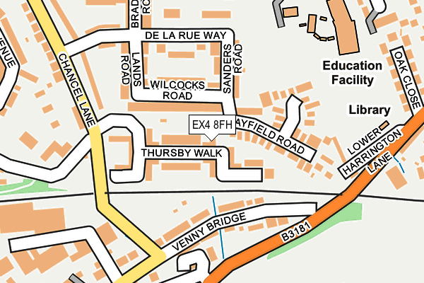 EX4 8FH map - OS OpenMap – Local (Ordnance Survey) EX4 8FH map - OS OpenMap – Local (Ordnance Survey)