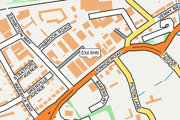 EX4 8HN map - OS OpenMap – Local (Ordnance Survey) EX4 8HN map - OS OpenMap – Local (Ordnance Survey)