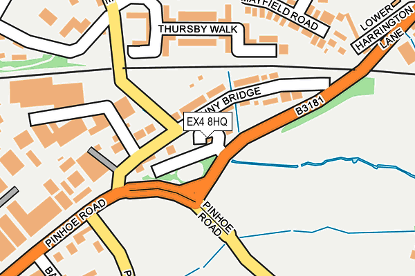 EX4 8HQ map - OS OpenMap – Local (Ordnance Survey) EX4 8HQ map - OS OpenMap – Local (Ordnance Survey)