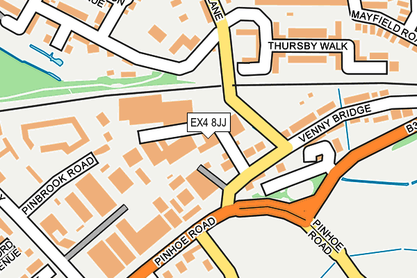 EX4 8JJ map - OS OpenMap – Local (Ordnance Survey) EX4 8JJ map - OS OpenMap – Local (Ordnance Survey)
