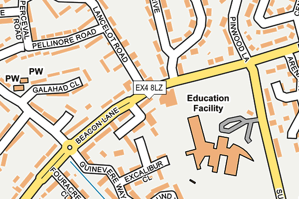 EX4 8LZ map - OS OpenMap – Local (Ordnance Survey) EX4 8LZ map - OS OpenMap – Local (Ordnance Survey)