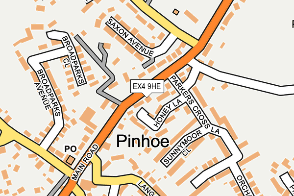 EX4 9HE map - OS OpenMap – Local (Ordnance Survey)