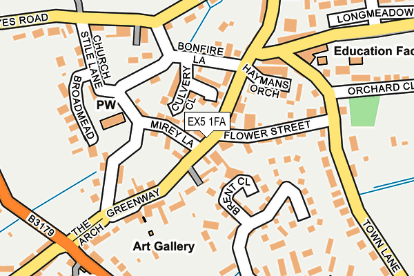 EX5 1FA map - OS OpenMap – Local (Ordnance Survey) EX5 1FA map - OS OpenMap – Local (Ordnance Survey)