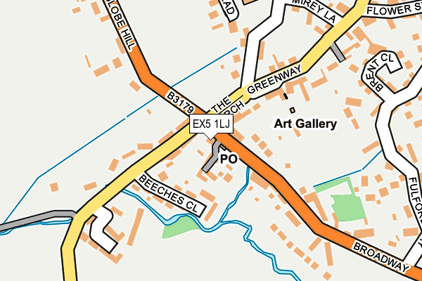 EX5 1LJ map - OS OpenMap – Local (Ordnance Survey) EX5 1LJ map - OS OpenMap – Local (Ordnance Survey)