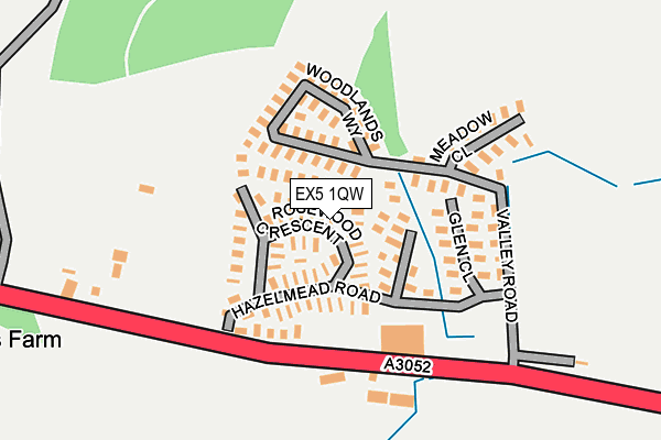EX5 1QW map - OS OpenMap – Local (Ordnance Survey) EX5 1QW map - OS OpenMap – Local (Ordnance Survey)