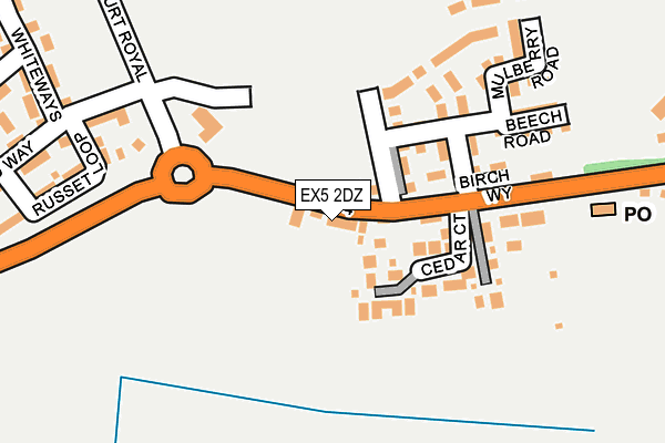 EX5 2DZ map - OS OpenMap – Local (Ordnance Survey) EX5 2DZ map - OS OpenMap – Local (Ordnance Survey)