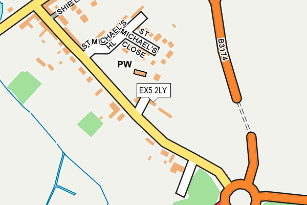 EX5 2LY map - OS OpenMap – Local (Ordnance Survey) EX5 2LY map - OS OpenMap – Local (Ordnance Survey)