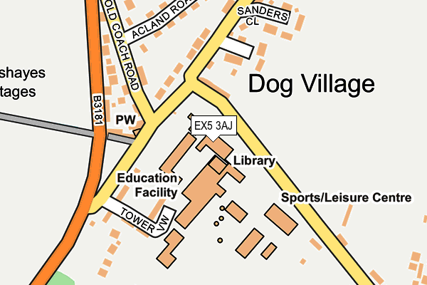 EX5 3AJ map - OS OpenMap – Local (Ordnance Survey) EX5 3AJ map - OS OpenMap – Local (Ordnance Survey)
