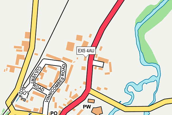 EX5 4AU map - OS OpenMap – Local (Ordnance Survey) EX5 4AU map - OS OpenMap – Local (Ordnance Survey)