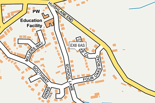 EX6 6AS map - OS OpenMap – Local (Ordnance Survey) EX6 6AS map - OS OpenMap – Local (Ordnance Survey)