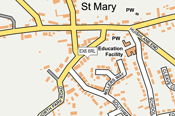EX6 6RL map - OS OpenMap – Local (Ordnance Survey) EX6 6RL map - OS OpenMap – Local (Ordnance Survey)