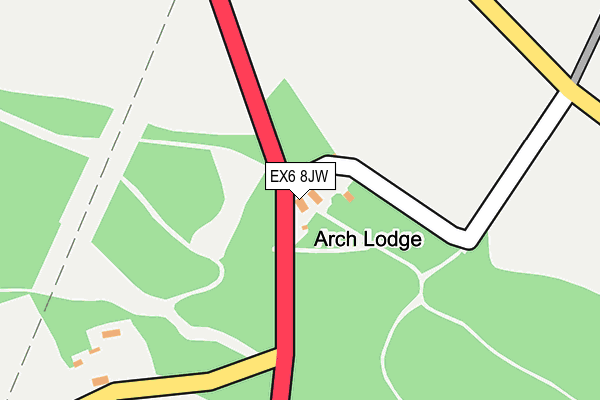 EX6 8JW map - OS OpenMap – Local (Ordnance Survey)